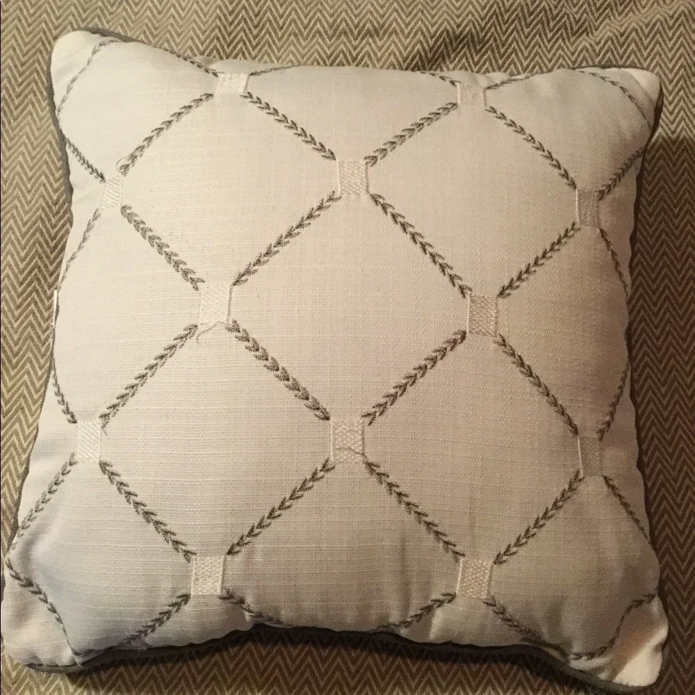 Gray and White Accent Pillow